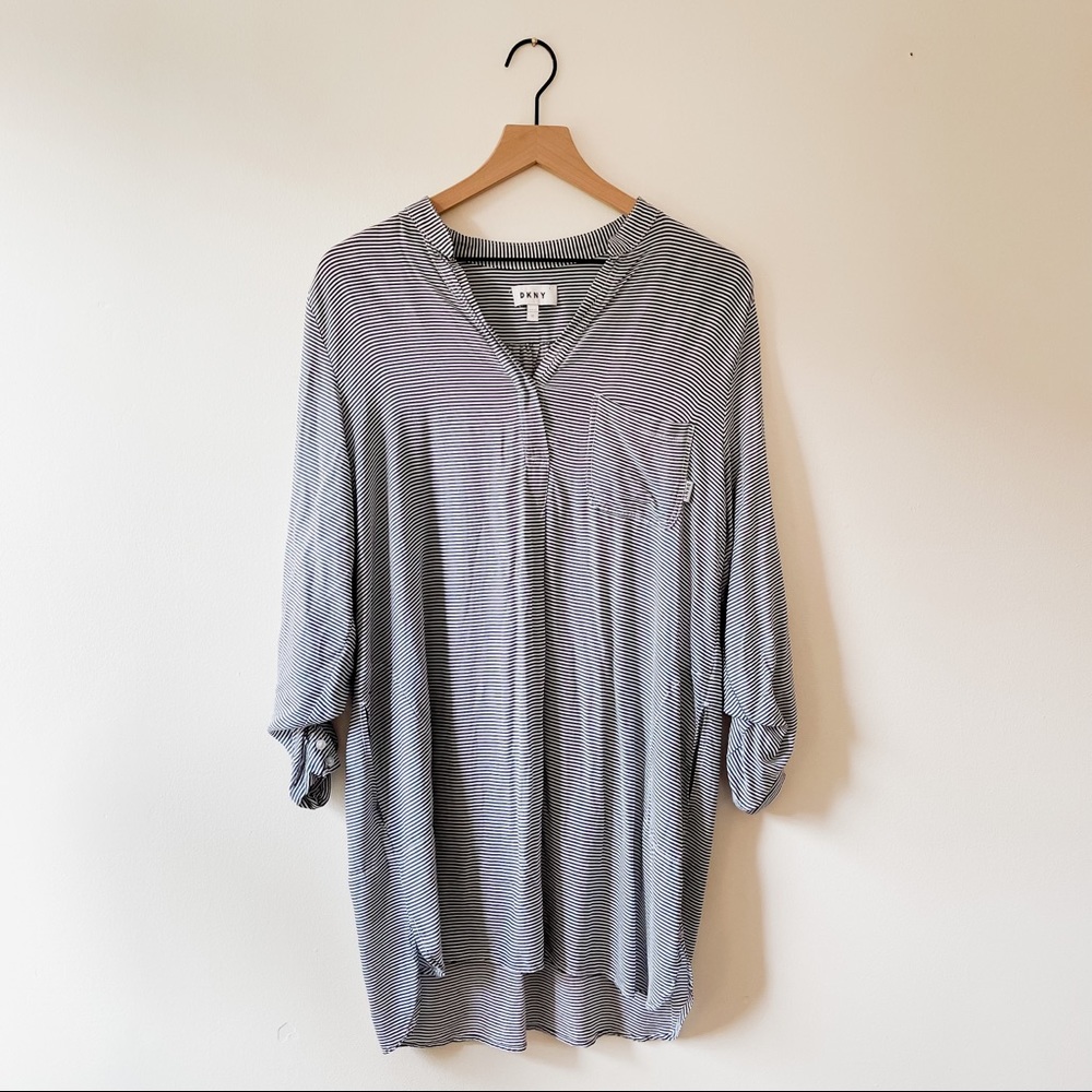 DKNY striped shirtdress 100% rayon